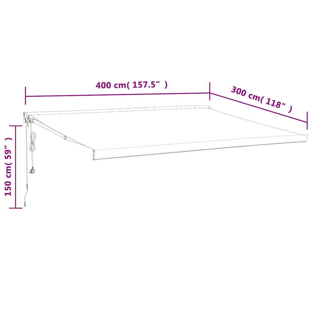 Luifel uittrekbaar 4x3 m stof en aluminium crèmekleurig is nu te koop bij PeponiXL, paradijselijk wonen!