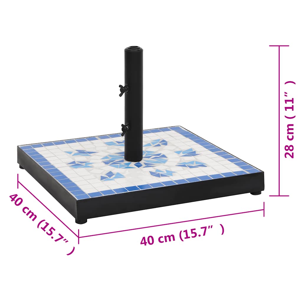 Parasolvoet vierkant 12 kg blauw en wit is nu te koop bij PeponiXL, paradijselijk wonen!