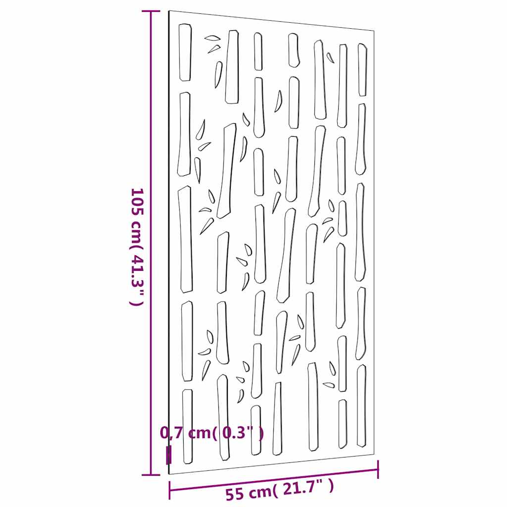 Wanddecoratie tuin bamboe-ontwerp 105x55 cm cortenstaal is nu te koop bij PeponiXL, paradijselijk wonen!