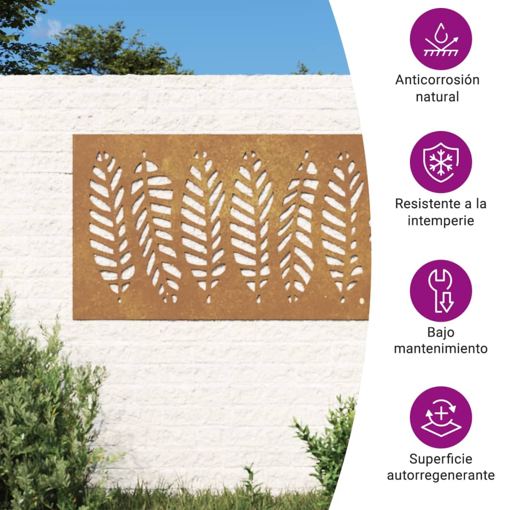 Wanddecoratie tuin bladontwerp 105x55 cm cortenstaal is nu te koop bij PeponiXL, paradijselijk wonen!