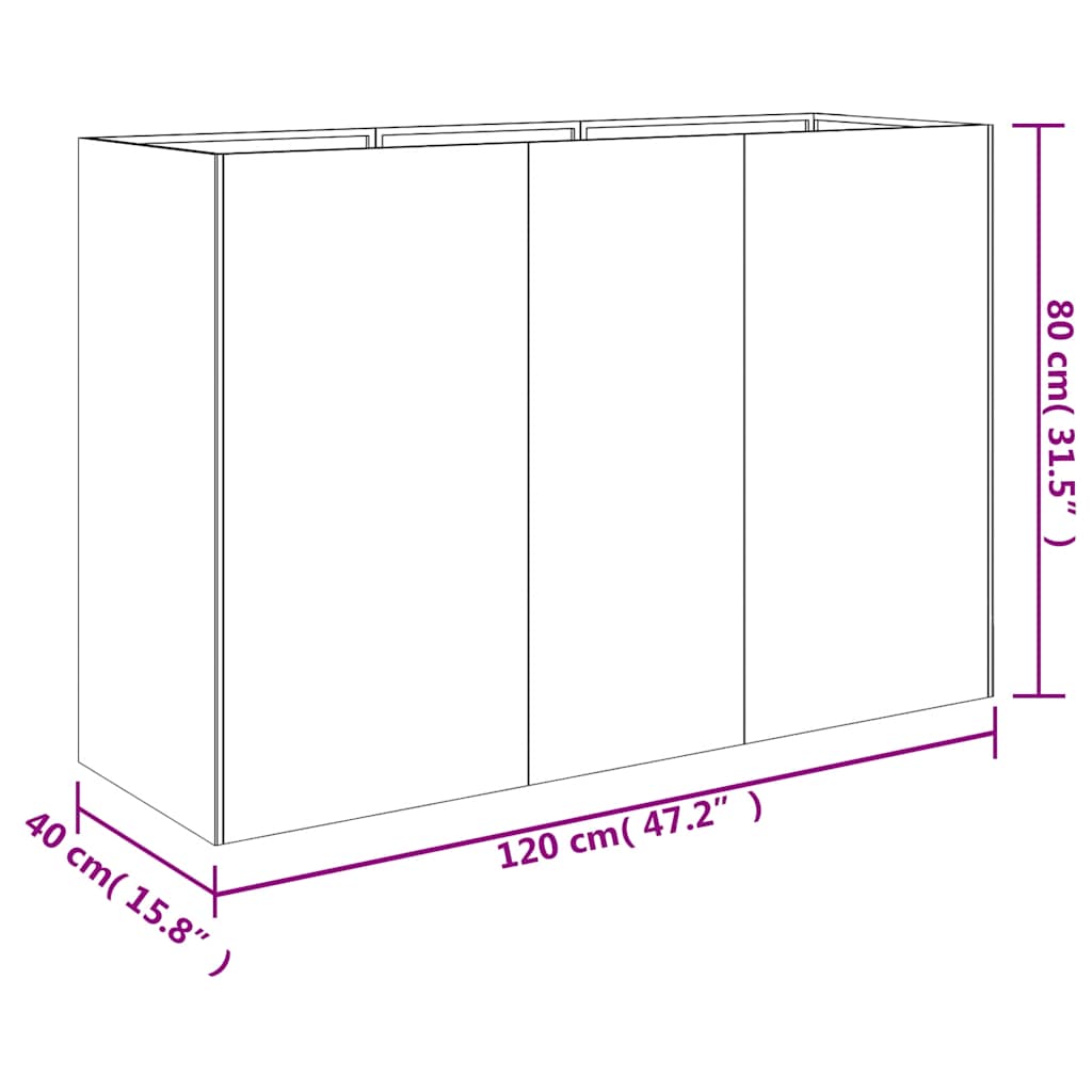 Plantenbak verhoogd 120x40x80 cm cortenstaal is nu te koop bij PeponiXL, paradijselijk wonen!