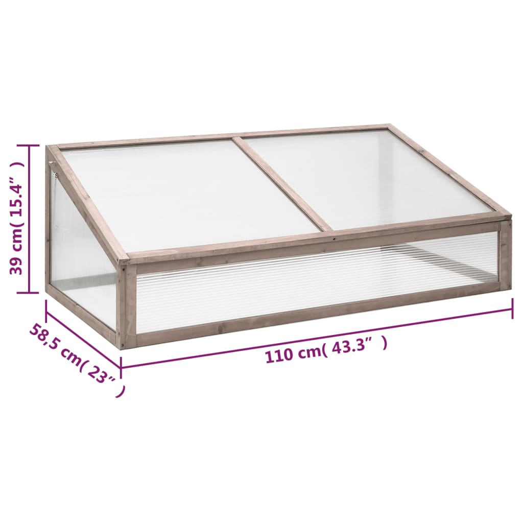 Broeikas 110x56x39 cm vurenhout grijs is nu te koop bij PeponiXL, paradijselijk wonen!