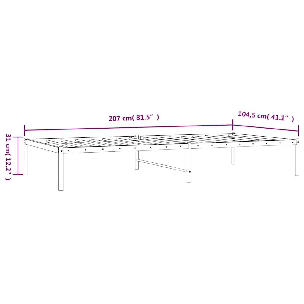 Bedframe metaal zwart 100x200 cm is nu te koop bij PeponiXL, paradijselijk wonen!