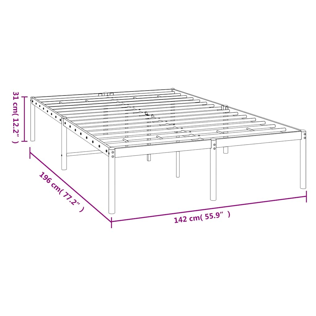 Bedframe metaal zwart 135x190 cm is nu te koop bij PeponiXL, paradijselijk wonen!