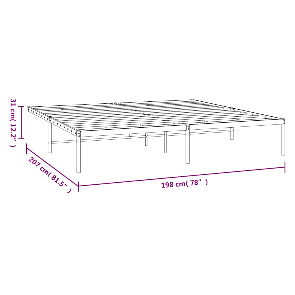 Bedframe metaal zwart 193x203 cm is nu te koop bij PeponiXL, paradijselijk wonen!