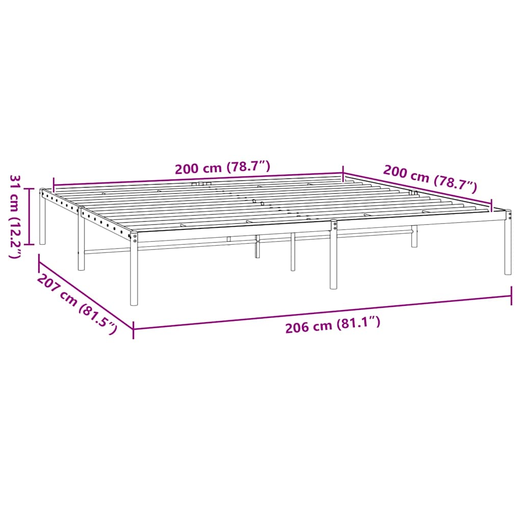 Bedframe metaal zwart 200x200 cm is nu te koop bij PeponiXL, paradijselijk wonen!