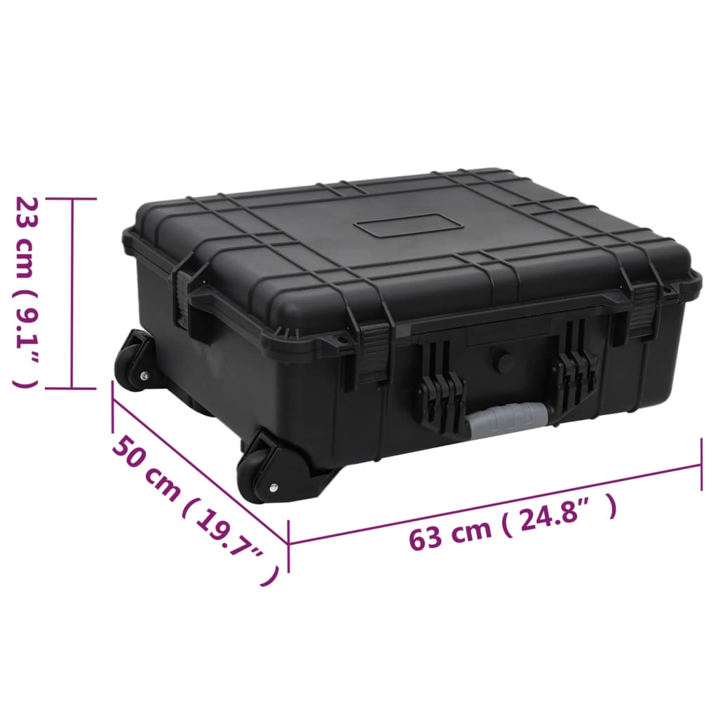 Flightcase op wieltjes 63x50x23 cm PP zwart is nu te koop bij PeponiXL, paradijselijk wonen!