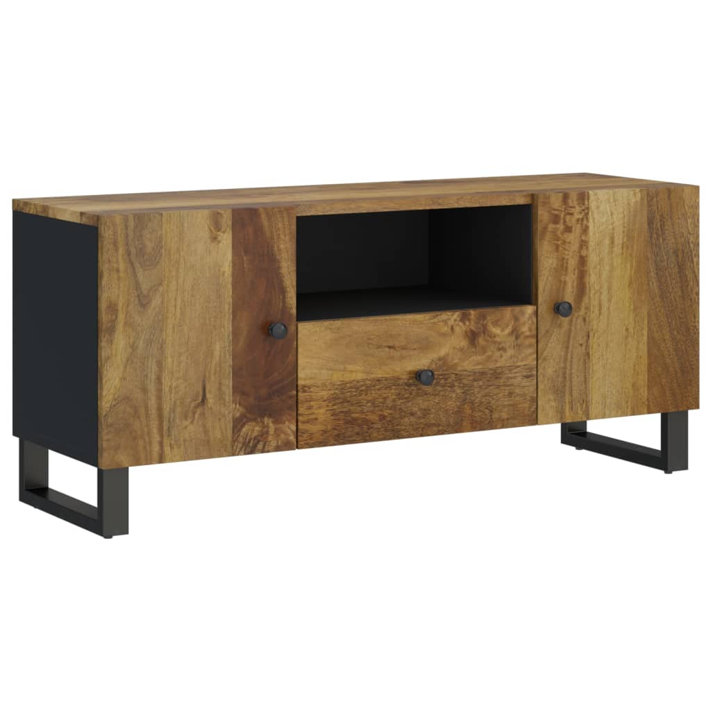 Tv-meubel 105x33,5x46 cm massief mangohout en bewerkt hout is nu te koop bij PeponiXL, paradijselijk wonen!