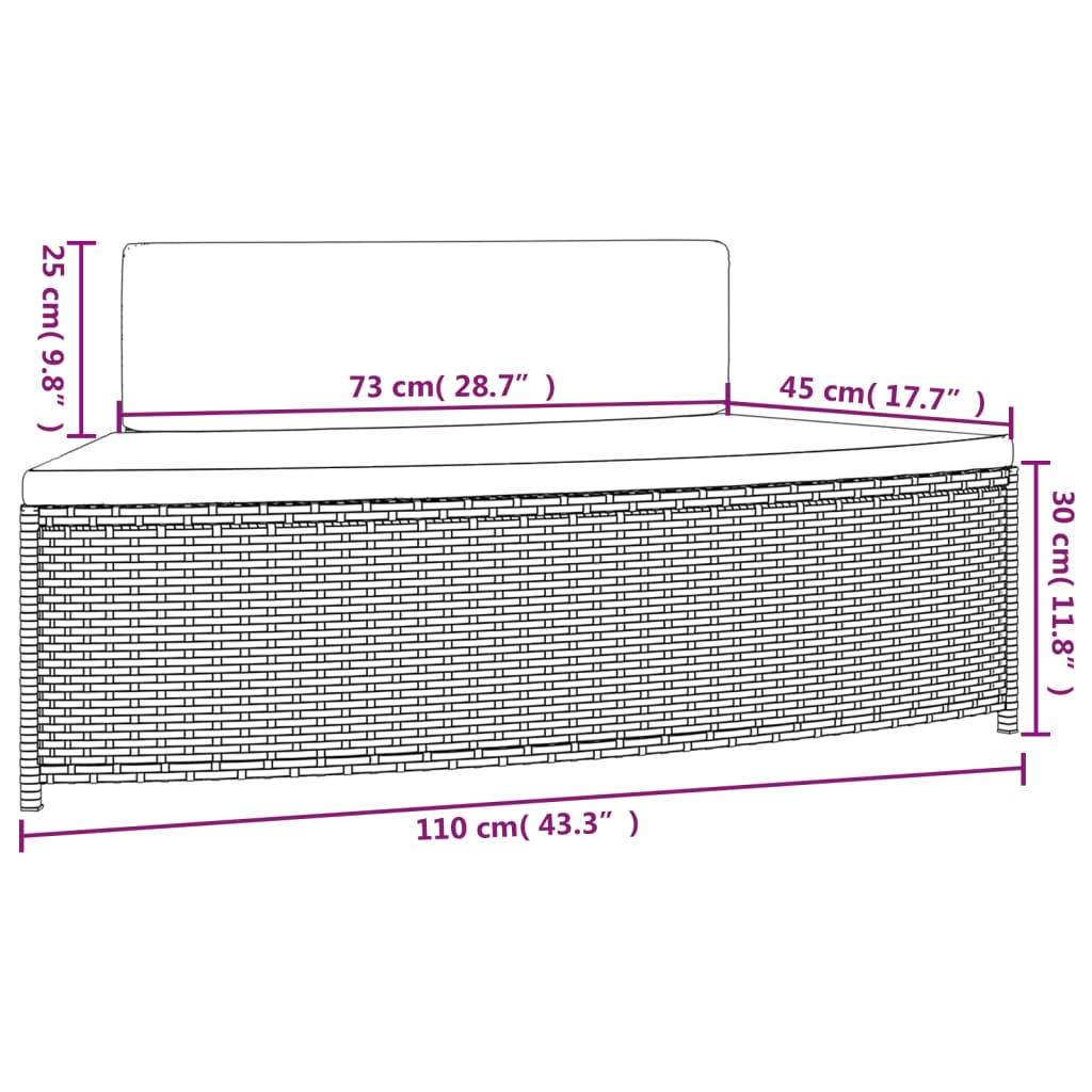 Spa-bankjes met kussens 2 st poly rattan zwart is nu te koop bij PeponiXL, paradijselijk wonen!