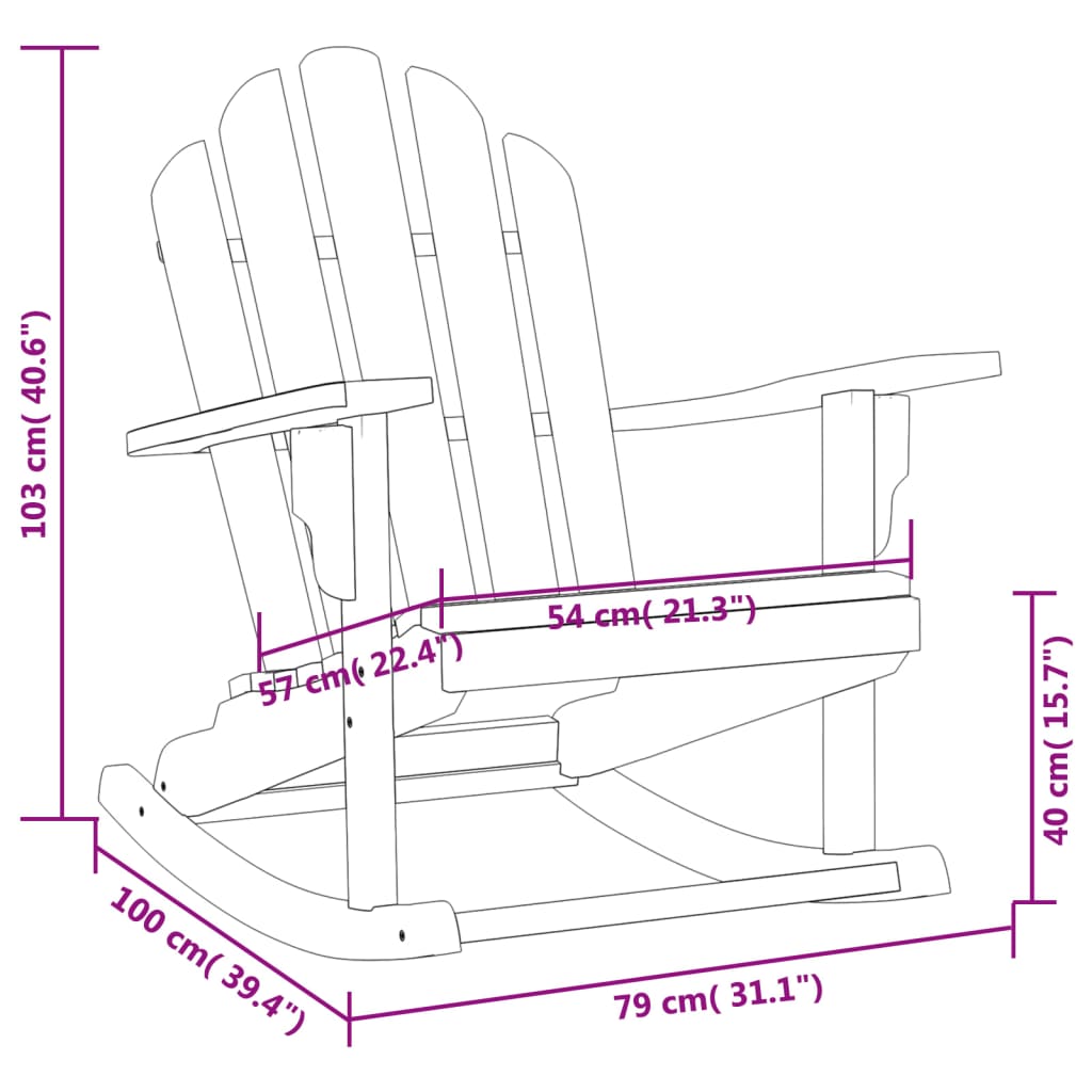 Schommelstoelen 2 st Adirondack 79x100x103 cm massief teakhout is nu te koop bij PeponiXL, paradijselijk wonen!