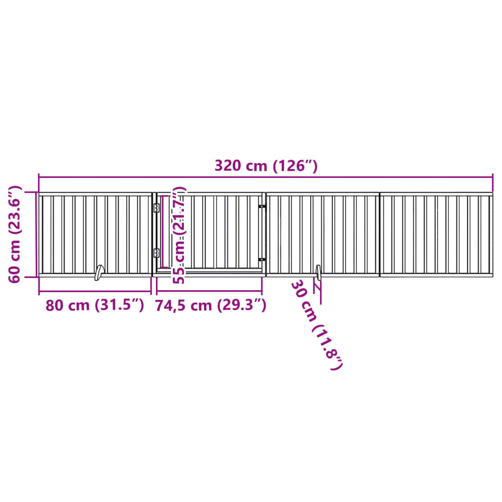Hondenhek met deur opvouwbaar 4 panelen bruin 320 cm populierenhout is nu te koop bij PeponiXL, paradijselijk wonen!