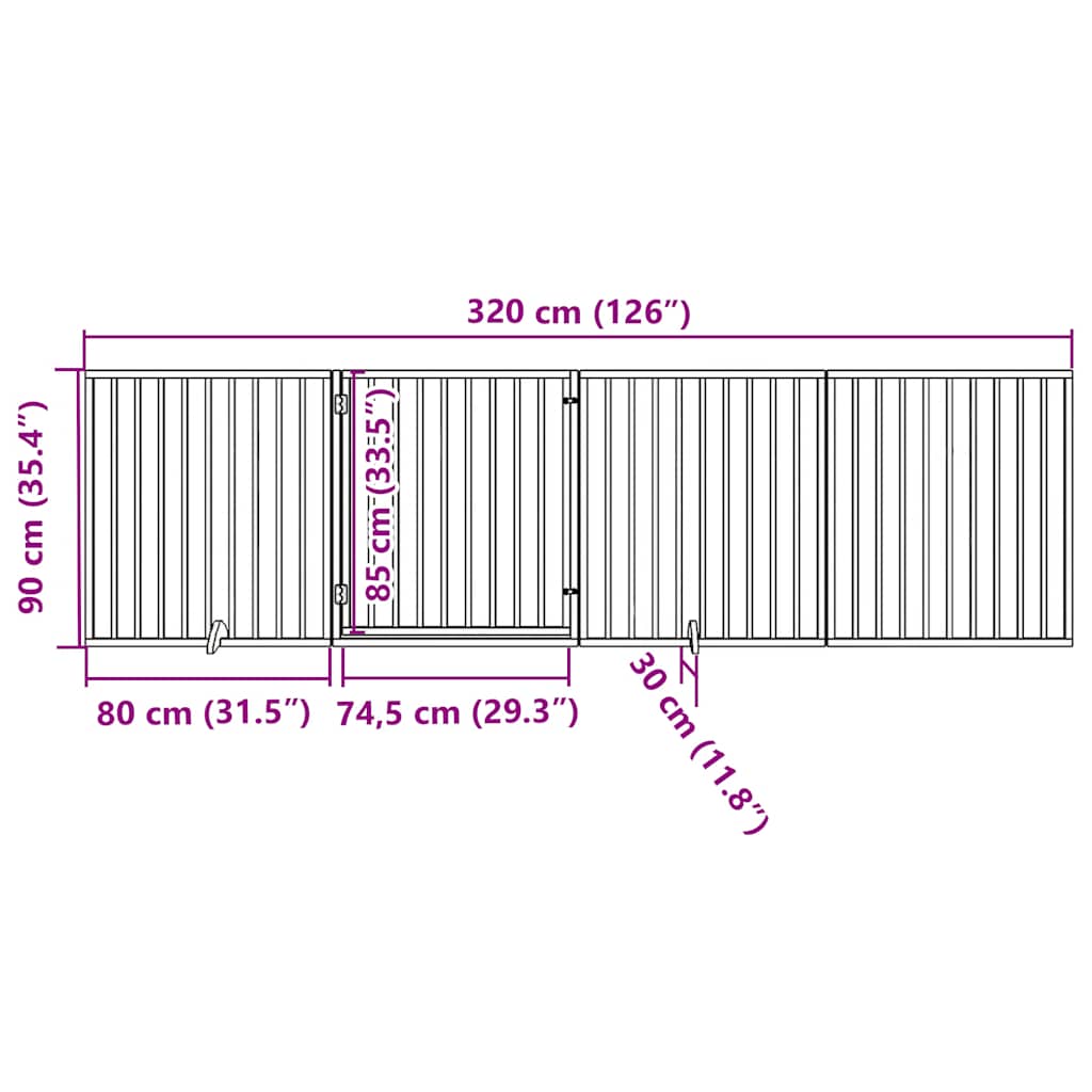 Hondenhek met deur opvouwbaar 4 panelen bruin 320 cm populierenhout is nu te koop bij PeponiXL, paradijselijk wonen!