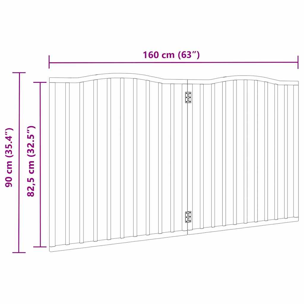 Hondenhek inklapbaar 2 panelen 160 cm populierenhout zwart is nu te koop bij PeponiXL, paradijselijk wonen!