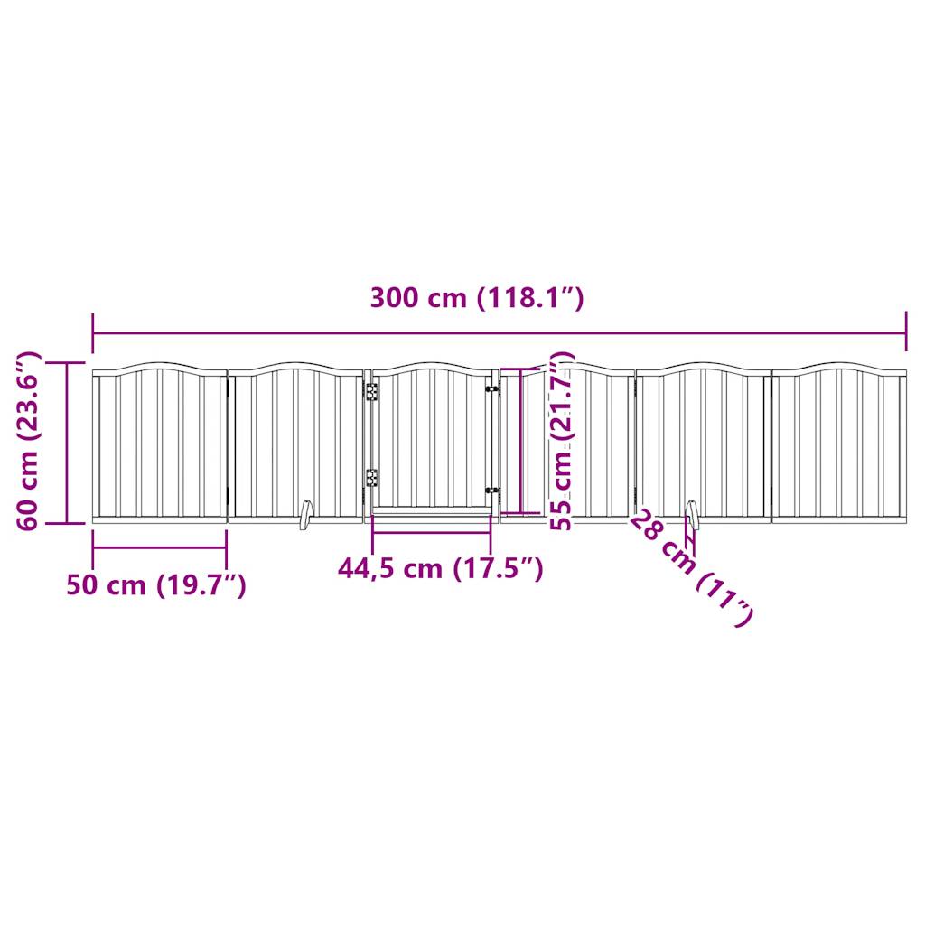 Hondenhek inklapbaar 6 panelen 300 cm populierenhout bruin eik is nu te koop bij PeponiXL, paradijselijk wonen!