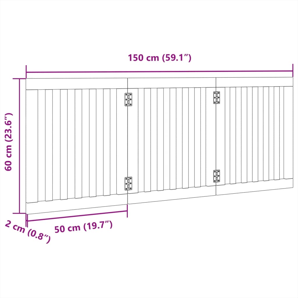 Hondenhek inklapbaar 3 panelen 150 cm populierenhout bruin is nu te koop bij PeponiXL, paradijselijk wonen!