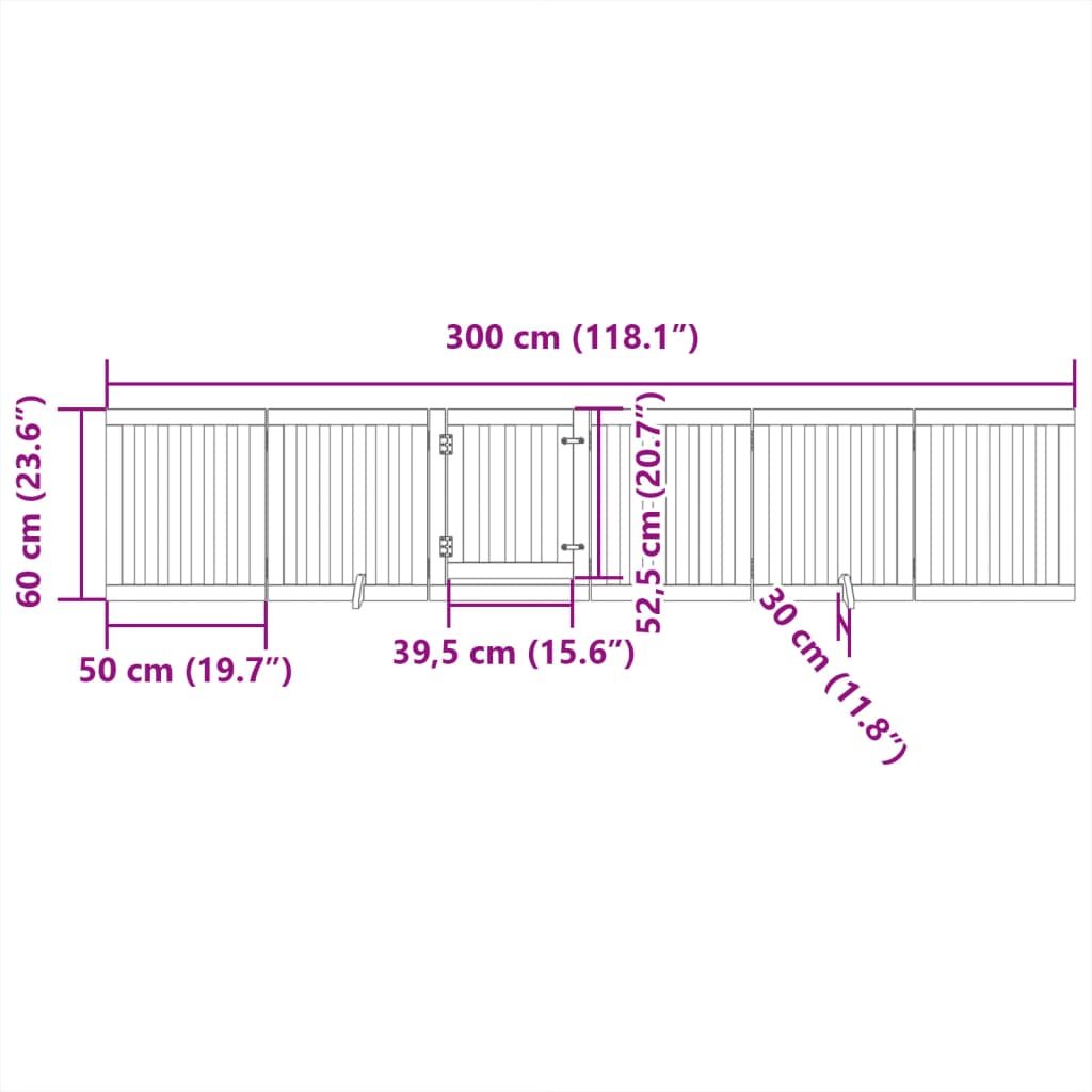 Hondenhek inklapbaar 6 panelen 300 cm populierenhout bruin is nu te koop bij PeponiXL, paradijselijk wonen!
