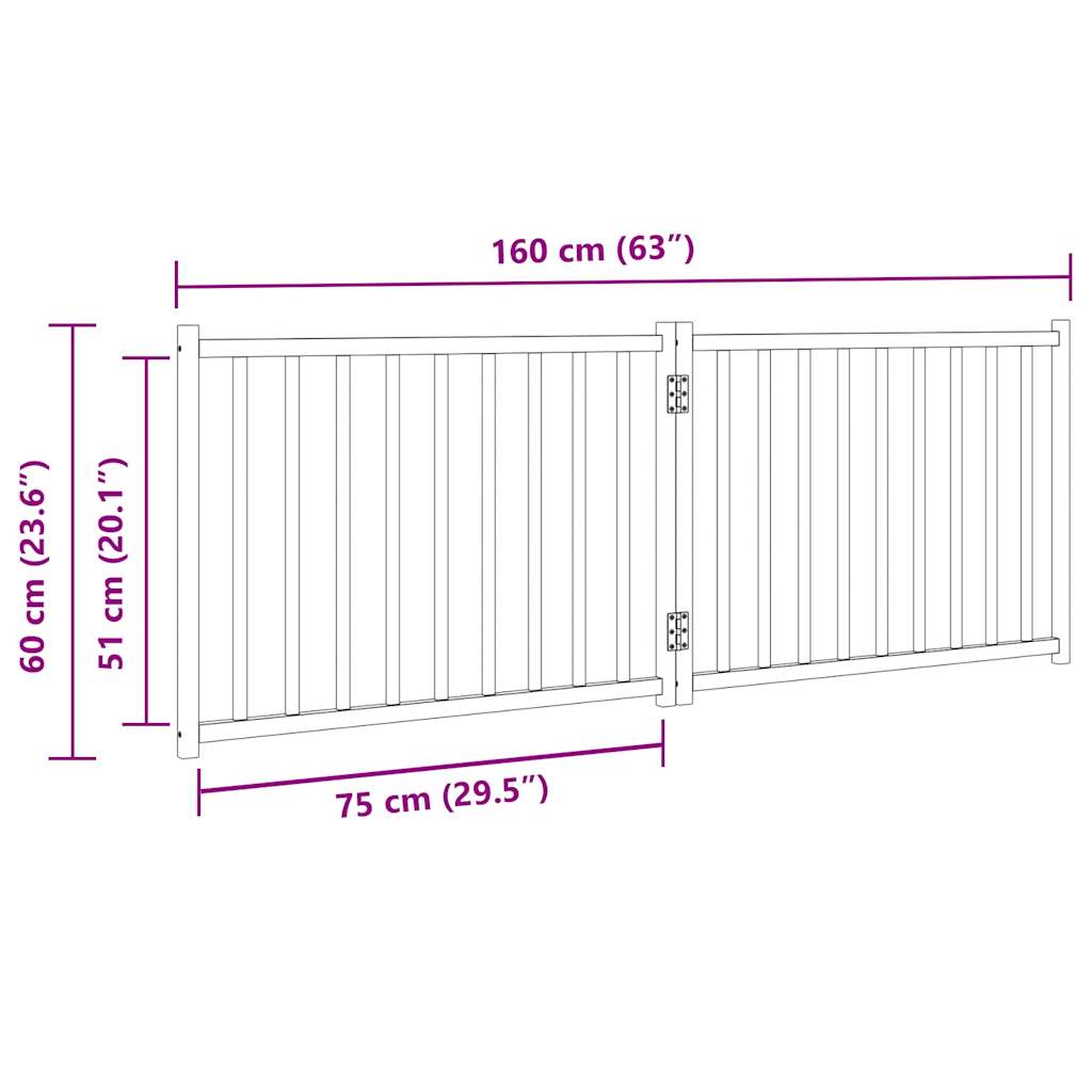 Hondenhek inklapbaar 2 panelen 160 cm massief vurenhout wit is nu te koop bij PeponiXL, paradijselijk wonen!