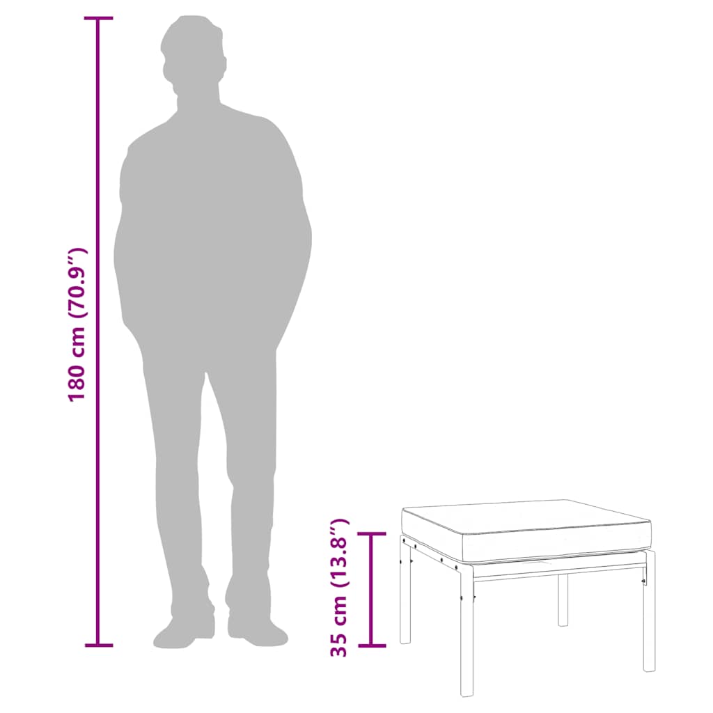 Tuinvoetenbanken met grijze kussens 2 st 60x60x35 cm staal is nu te koop bij PeponiXL, paradijselijk wonen!