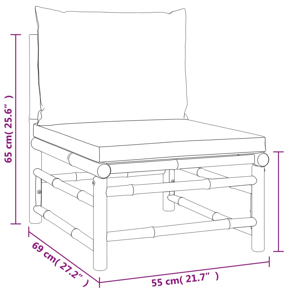 3-delige Loungeset met kussens bamboe taupe is nu te koop bij PeponiXL, paradijselijk wonen!