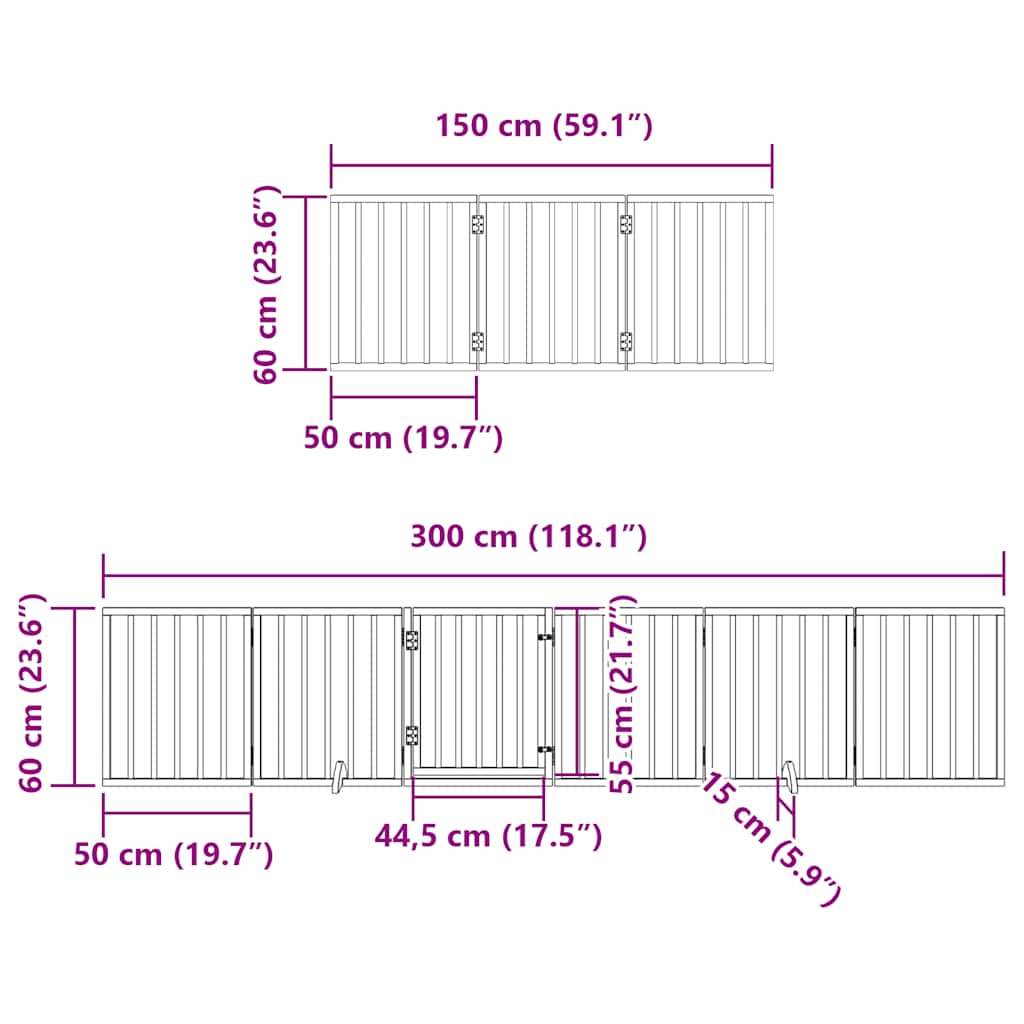 Hondenhek inklapbaar 9 panelen 450 cm populierenhout bruin is nu te koop bij PeponiXL, paradijselijk wonen!