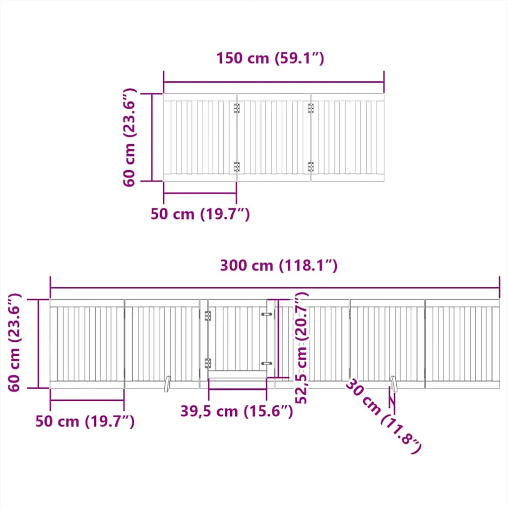 Hondenhek inklapbaar 15 panelen 750 cm populierenhout zwart is nu te koop bij PeponiXL, paradijselijk wonen!