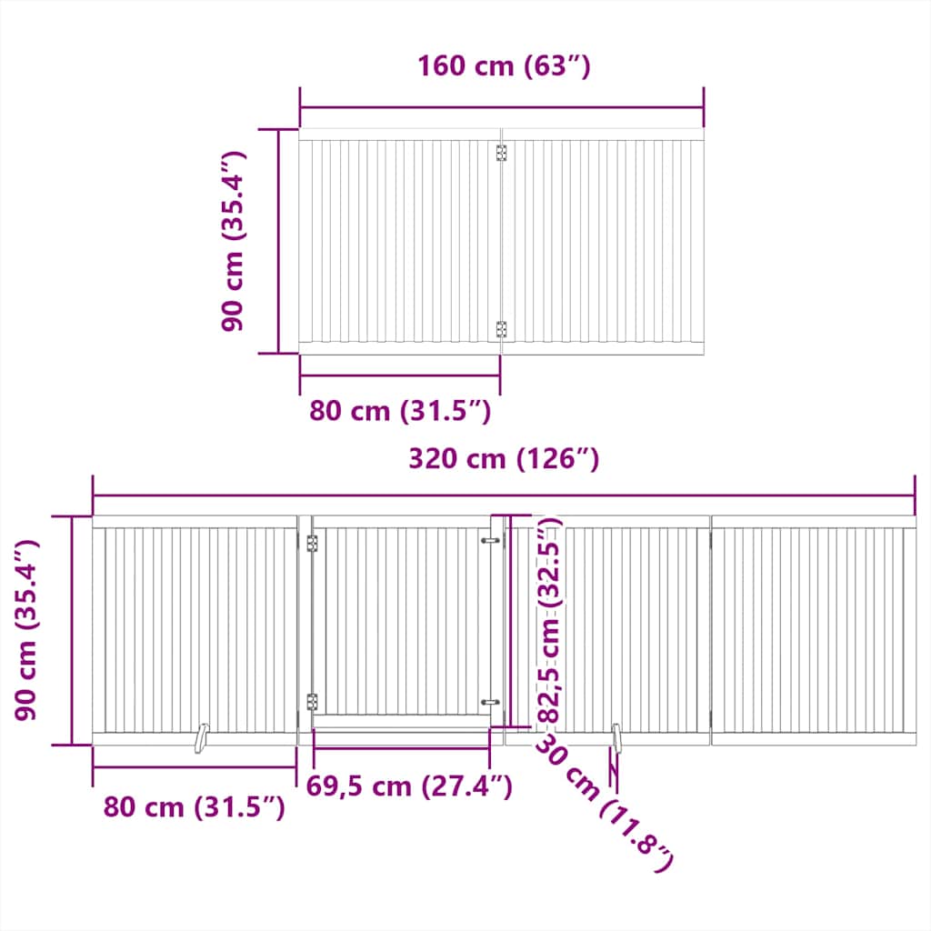 Hondenhek inklapbaar 12 panelen 960 cm populierenhout zwart is nu te koop bij PeponiXL, paradijselijk wonen!