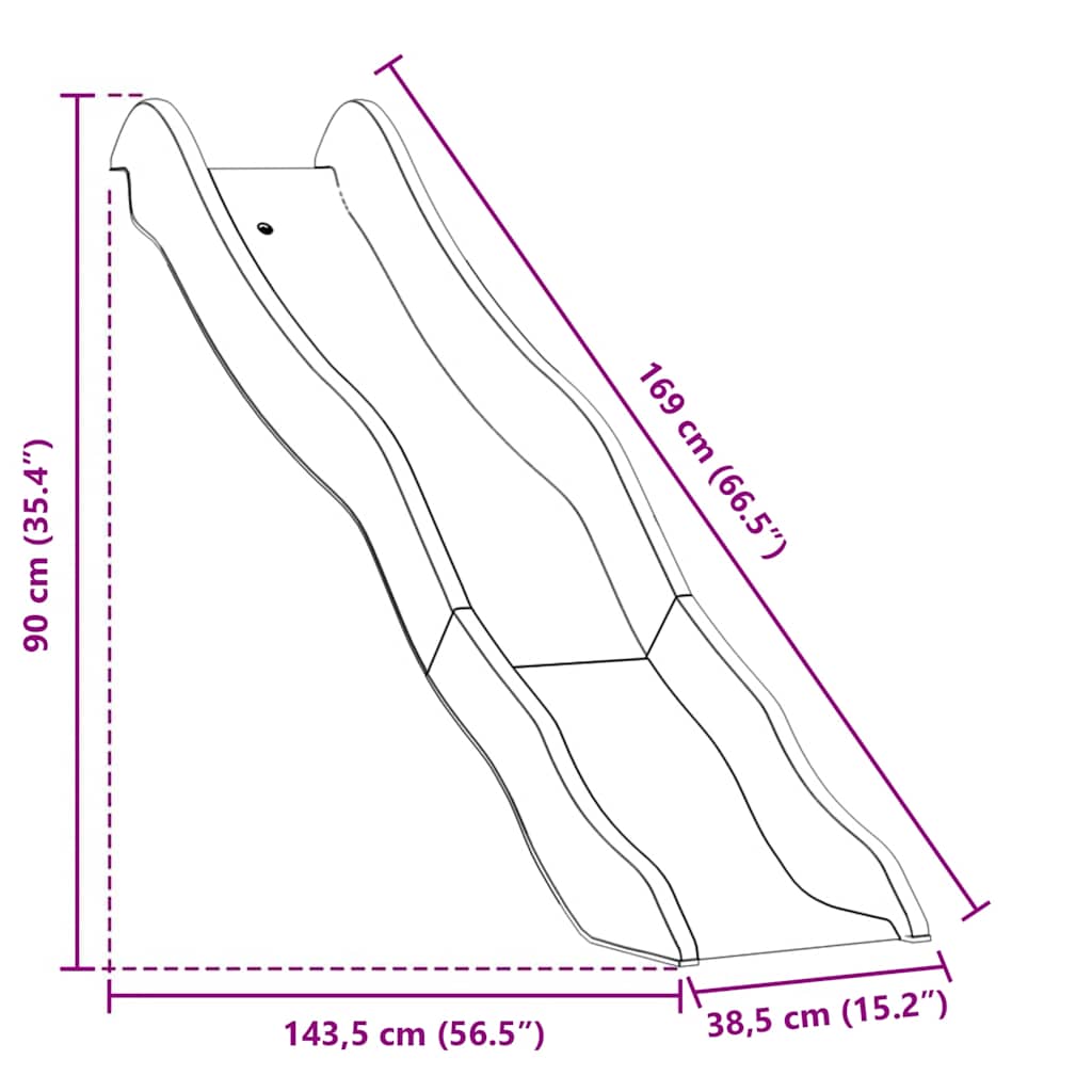Kinderglijbaan 174x38 cm polypropeen blauw is nu te koop bij PeponiXL, paradijselijk wonen!