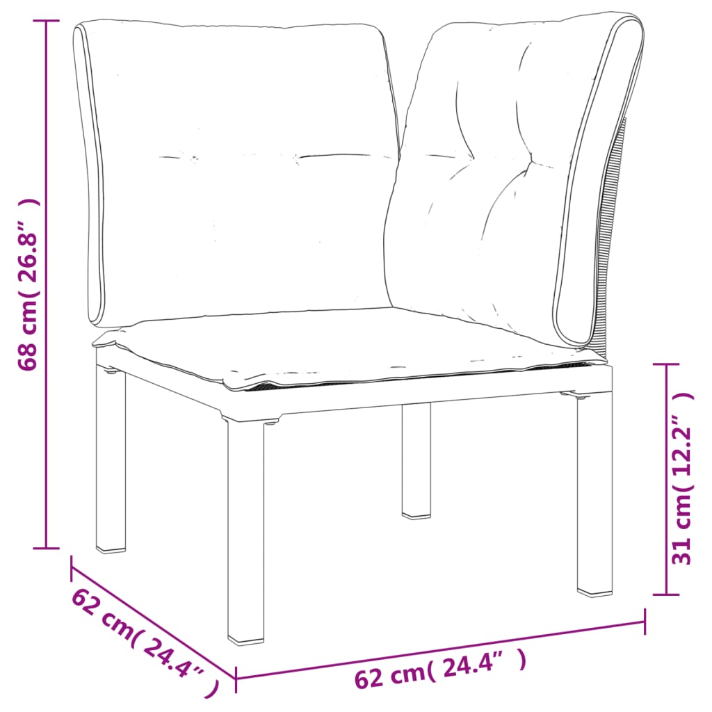 Tuinhoekstoel met kussens poly rattan zwart en grijs is nu te koop bij PeponiXL, paradijselijk wonen!