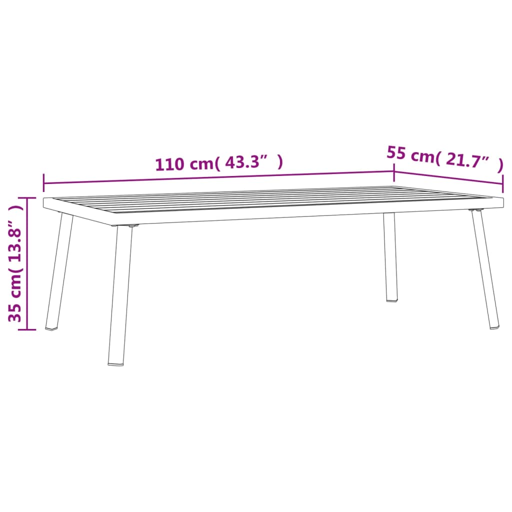 Tuintafel 110x55x35 cm staal antracietkleurig is nu te koop bij PeponiXL, paradijselijk wonen!