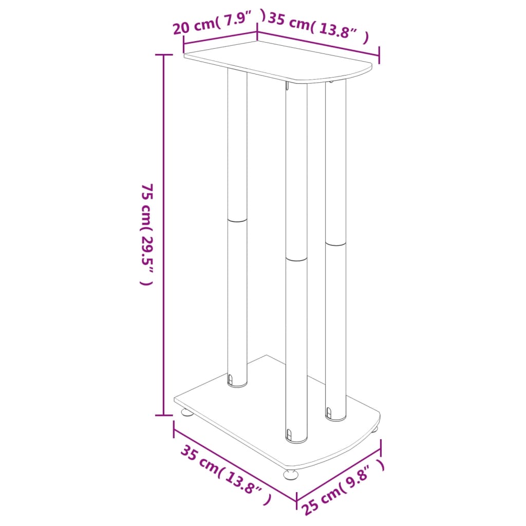 Luidsprekerstandaards 2 st 3 pijlers gehard glas zilverkleurig is nu te koop bij PeponiXL, paradijselijk wonen!