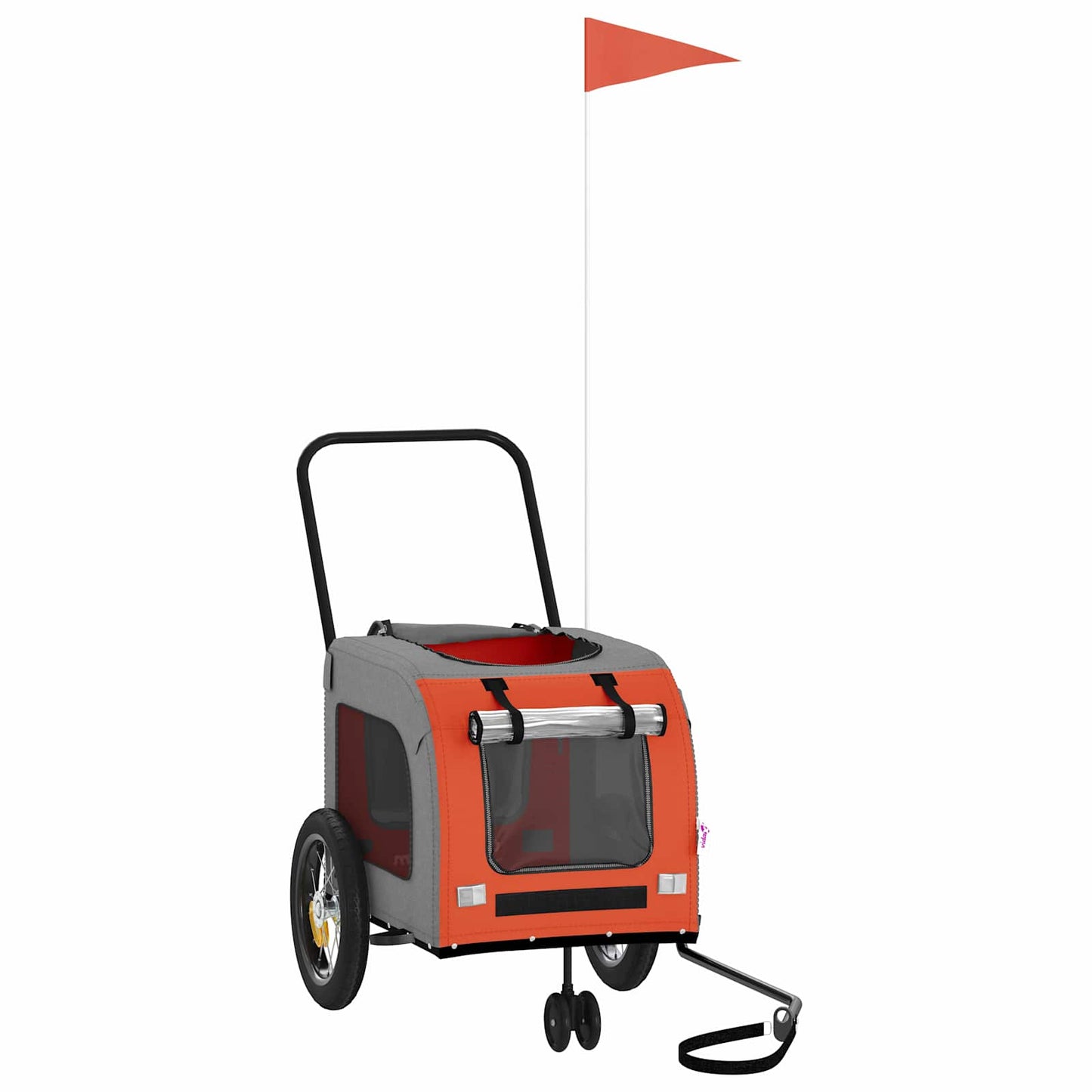 Fietskar voor huisdieren Oranje en Grijs 125 x 53 x 54 cm is nu te koop bij PeponiXL, paradijselijk wonen!