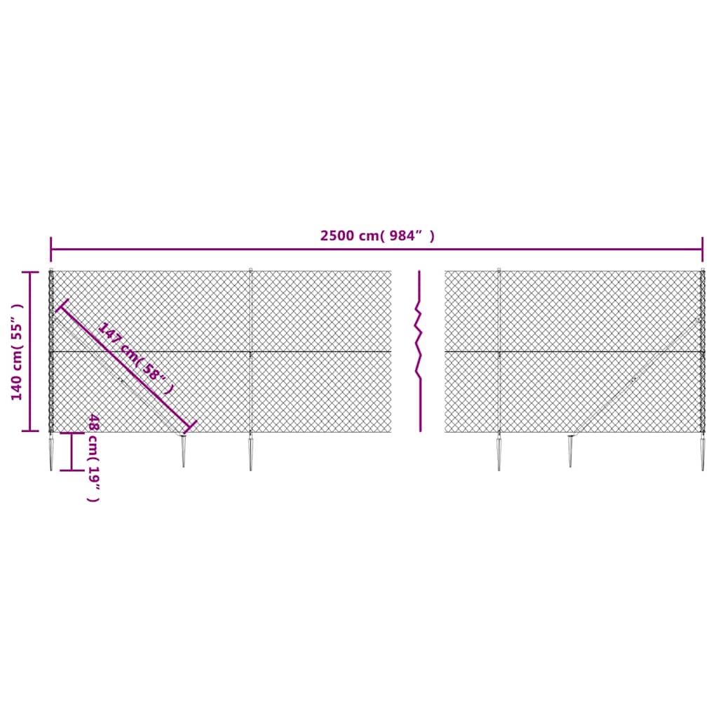 Gaashek met grondankers 1,4x25 m antracietkleurig is nu te koop bij PeponiXL, paradijselijk wonen!