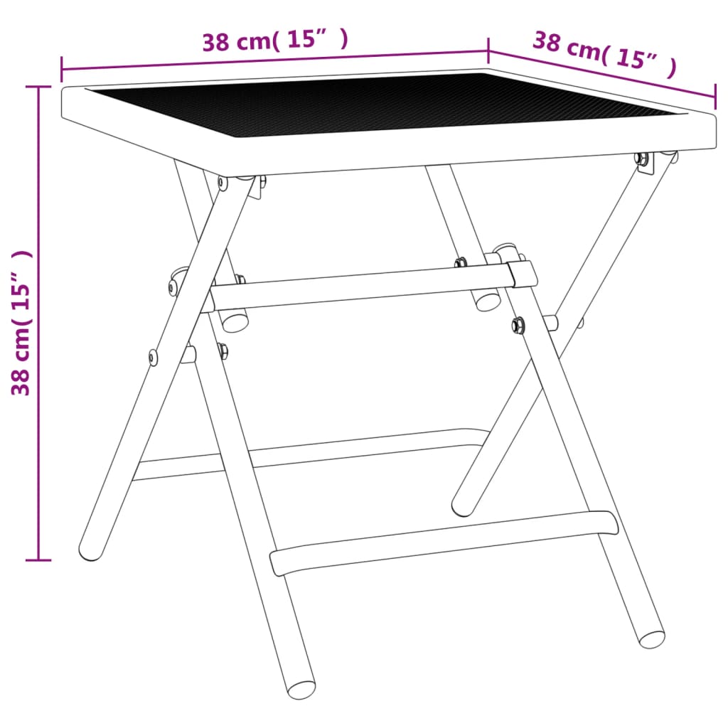 Tuintafel 38x38x38 cm staalgaas antracietkleurig is nu te koop bij PeponiXL, paradijselijk wonen!