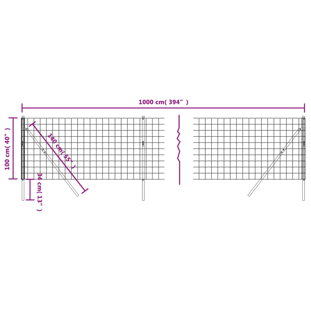 Draadgaashek 1x10 m gegalvaniseerd staal groen is nu te koop bij PeponiXL, paradijselijk wonen!