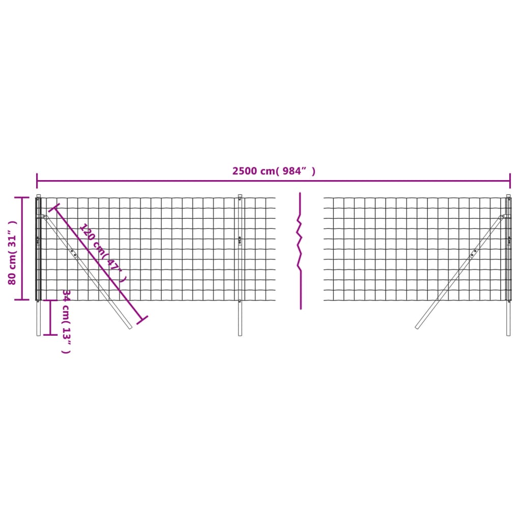 Draadgaashek 0,8x25 m gegalvaniseerd staal antracietkleur is nu te koop bij PeponiXL, paradijselijk wonen!
