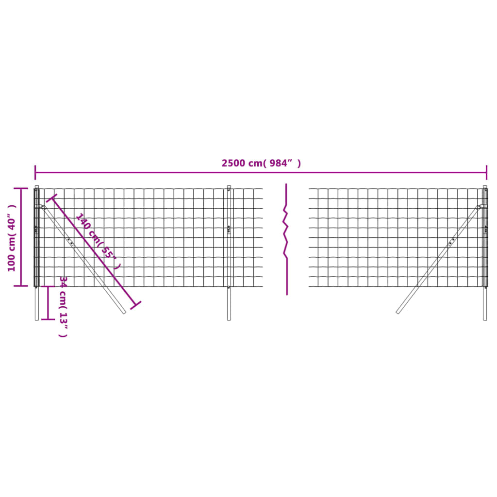 Draadgaashek 1x25 m gegalvaniseerd staal antracietkleur is nu te koop bij PeponiXL, paradijselijk wonen!