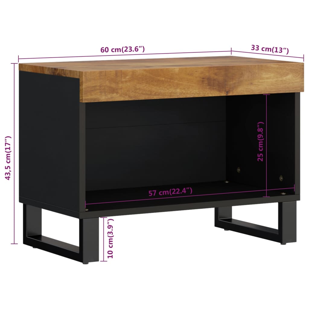 Tv-meubel 60x33x43,5 cm massief mangohout is nu te koop bij PeponiXL, paradijselijk wonen!