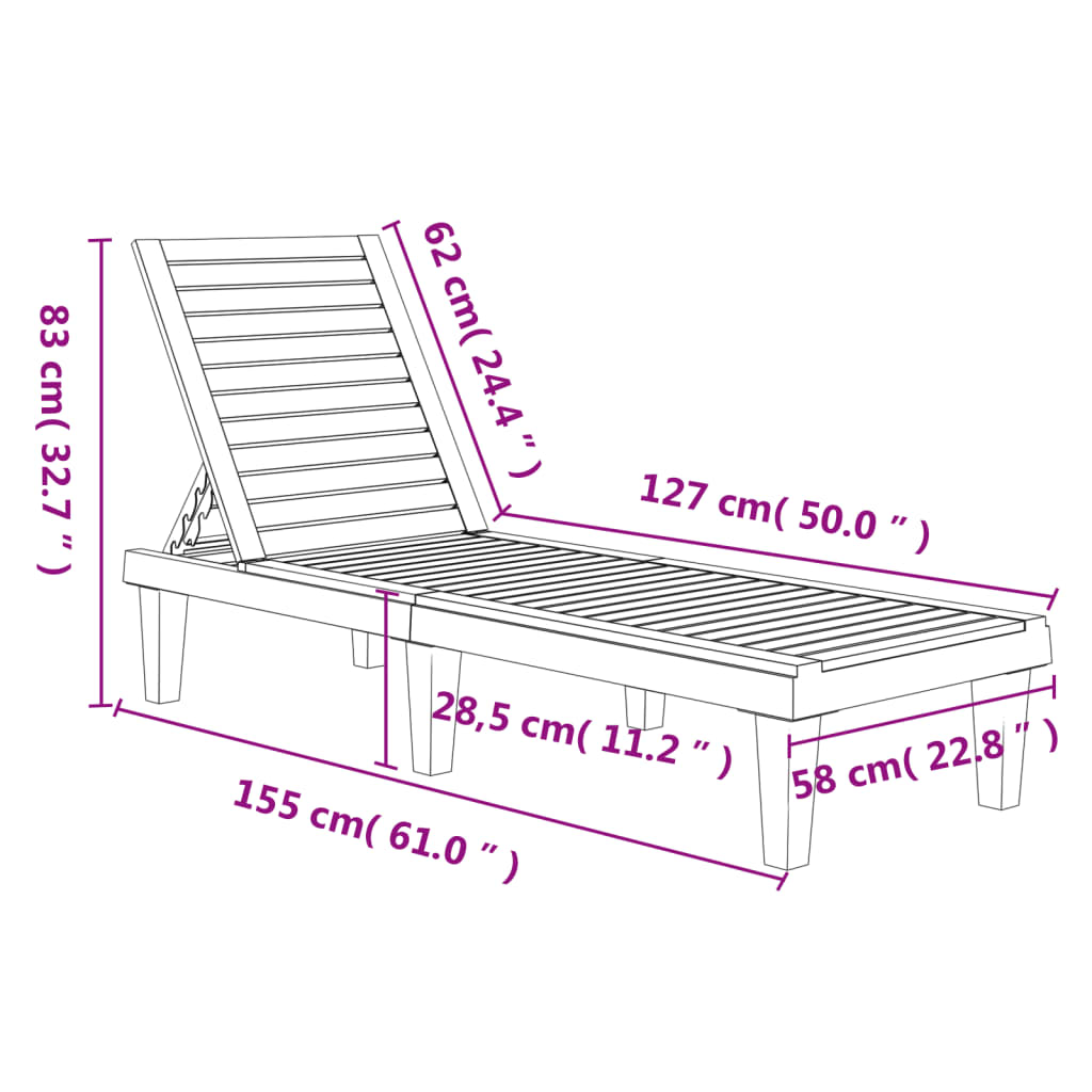 Ligbed 155x58x83 cm polypropeen lichtbruin is nu te koop bij PeponiXL, paradijselijk wonen!