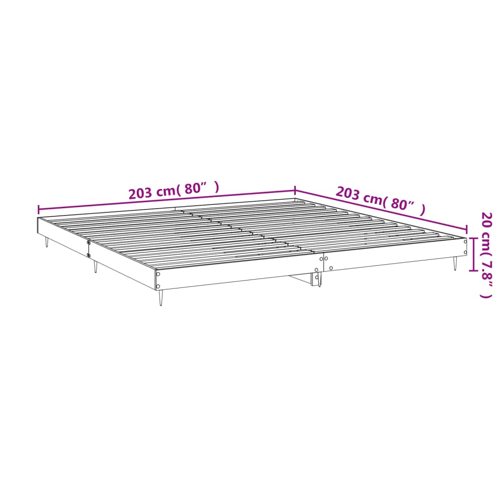 Bedframe bewerkt hout betongrijs 200x200 cm is nu te koop bij PeponiXL, paradijselijk wonen!