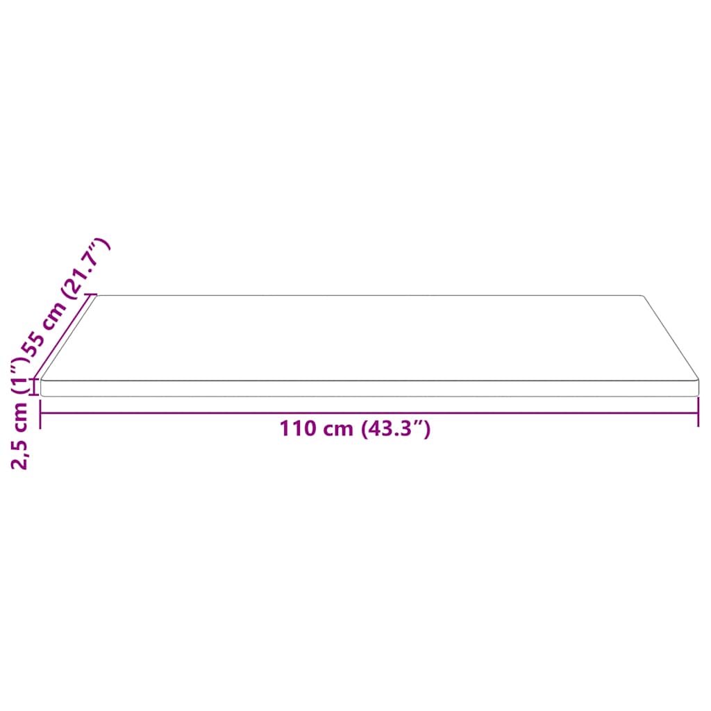 Tafelblad rechthoekig 110x55x2,5 cm massief grenenhout wit is nu te koop bij PeponiXL, paradijselijk wonen!