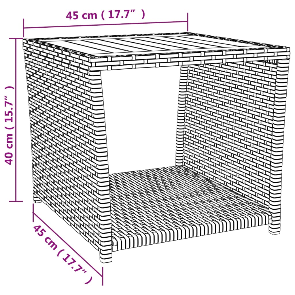 3-delige Loungeset poly rattan en massief acaciahout grijs is nu te koop bij PeponiXL, paradijselijk wonen!