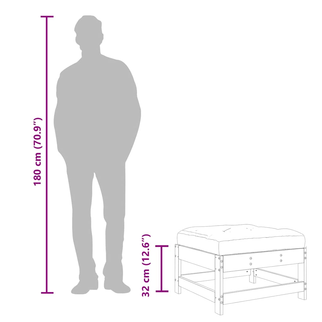Tuinvoetenbank met kussen massief grenenhout grijs is nu te koop bij PeponiXL, paradijselijk wonen!