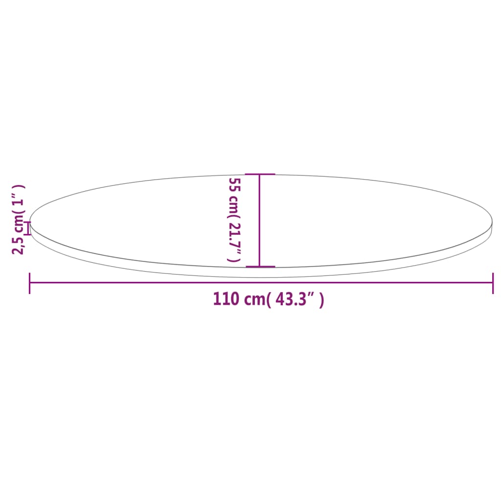 Tafelblad ovaal 110x55x2,5 cm massief grenenhout wit is nu te koop bij PeponiXL, paradijselijk wonen!