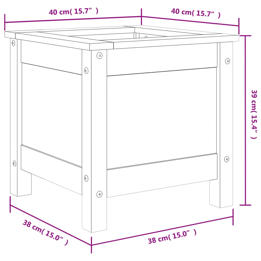 Plantenbak 40x40x39 cm massief douglashout is nu te koop bij PeponiXL, paradijselijk wonen!