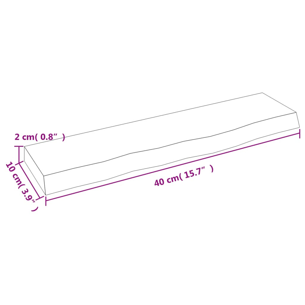 Wandschap 40x10x2 cm onbehandeld massief eikenhout is nu te koop bij PeponiXL, paradijselijk wonen!