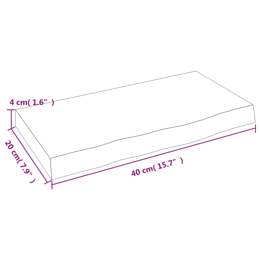 Wandschap 40x20x4 cm onbehandeld massief eikenhout is nu te koop bij PeponiXL, paradijselijk wonen!