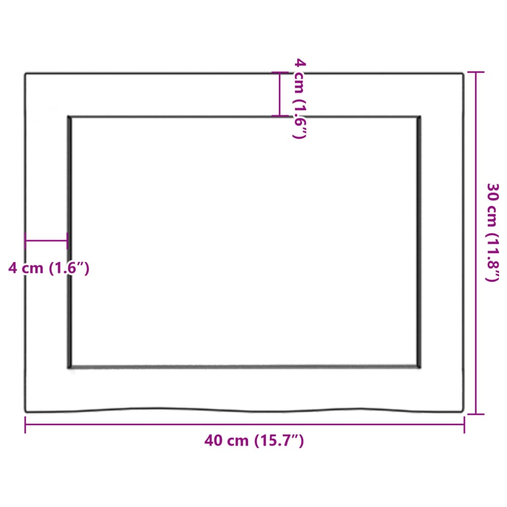 Wandschap 40x30x(2-4) cm onbehandeld massief eikenhout is nu te koop bij PeponiXL, paradijselijk wonen!