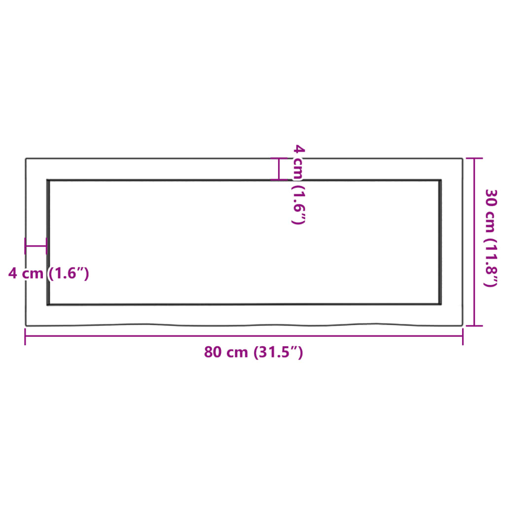 Wandschap 80x30x(2-4) cm onbehandeld massief eikenhout is nu te koop bij PeponiXL, paradijselijk wonen!