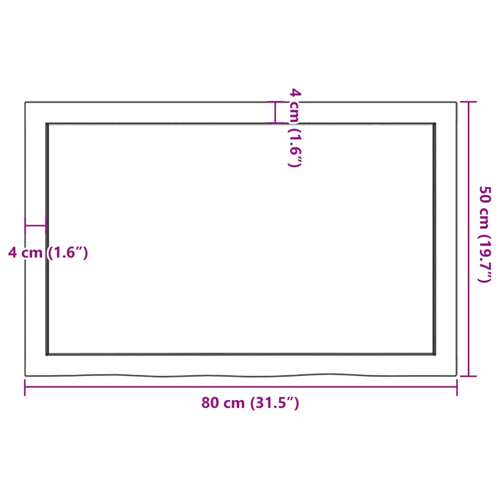 Wandschap 80x50x(2-6) cm onbehandeld massief eikenhout is nu te koop bij PeponiXL, paradijselijk wonen!
