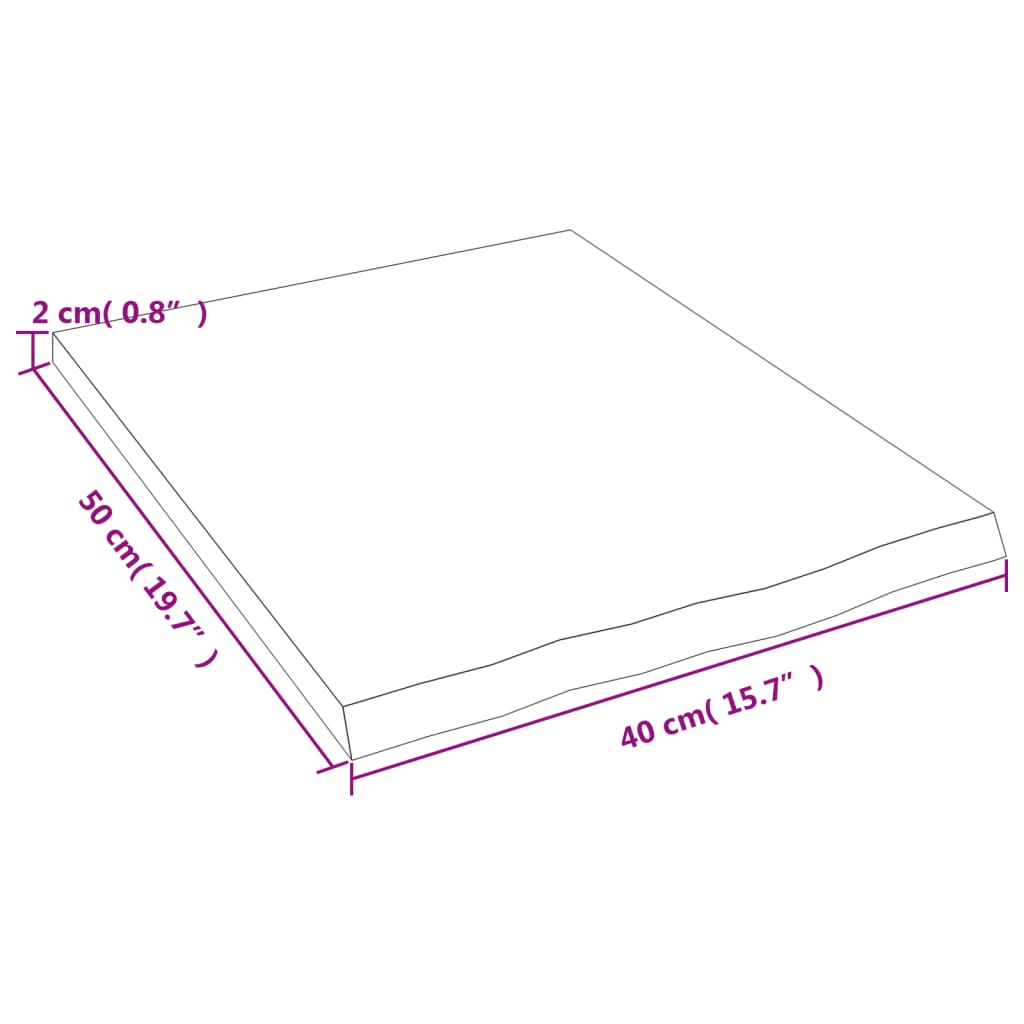Wandschap 40x50x2 cm behandeld massief eikenhout lichtbruin is nu te koop bij PeponiXL, paradijselijk wonen!